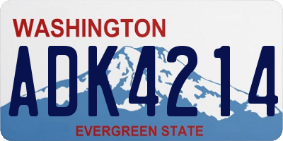 WA license plate ADK4214