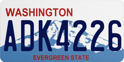 WA license plate ADK4226