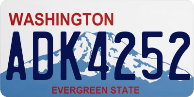 WA license plate ADK4252