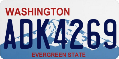 WA license plate ADK4269