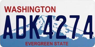 WA license plate ADK4274