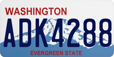 WA license plate ADK4288