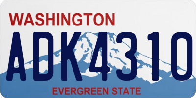 WA license plate ADK4310