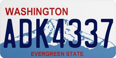 WA license plate ADK4337