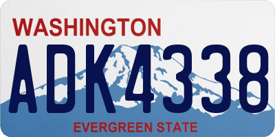 WA license plate ADK4338