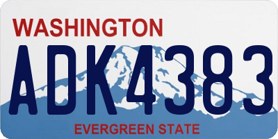 WA license plate ADK4383