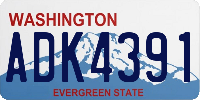 WA license plate ADK4391