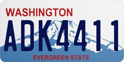 WA license plate ADK4411