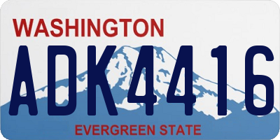 WA license plate ADK4416