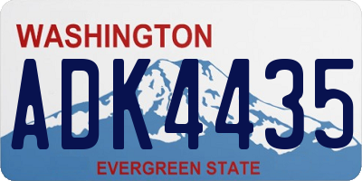 WA license plate ADK4435