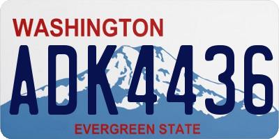 WA license plate ADK4436