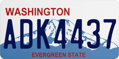 WA license plate ADK4437