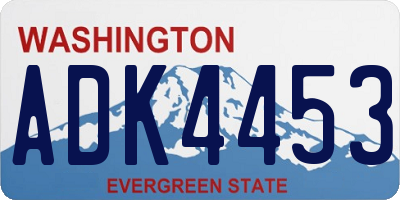 WA license plate ADK4453