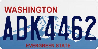 WA license plate ADK4462
