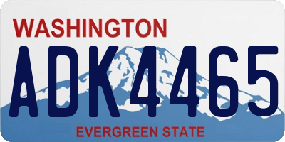 WA license plate ADK4465