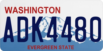 WA license plate ADK4480