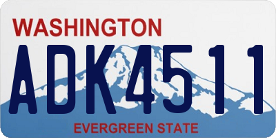WA license plate ADK4511