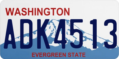 WA license plate ADK4513