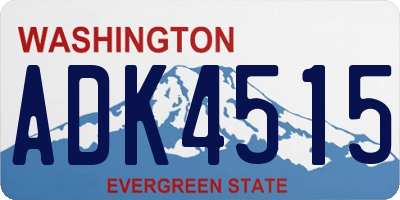 WA license plate ADK4515
