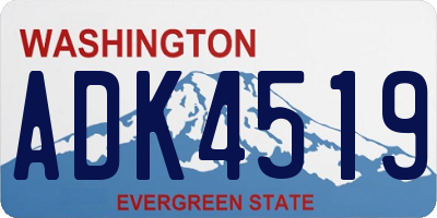 WA license plate ADK4519