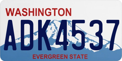 WA license plate ADK4537
