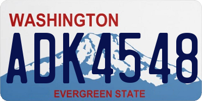WA license plate ADK4548