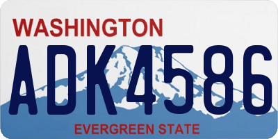 WA license plate ADK4586