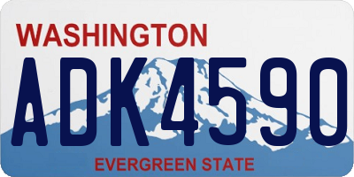 WA license plate ADK4590