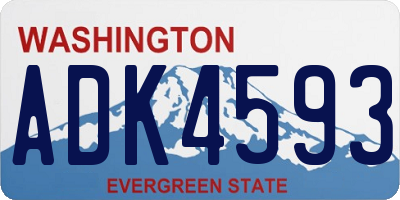 WA license plate ADK4593