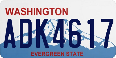 WA license plate ADK4617