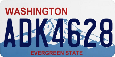 WA license plate ADK4628