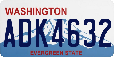 WA license plate ADK4632