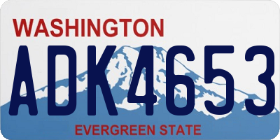 WA license plate ADK4653