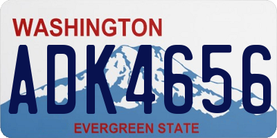 WA license plate ADK4656