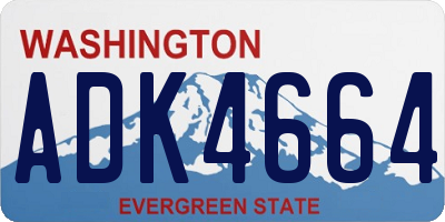 WA license plate ADK4664