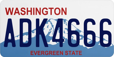 WA license plate ADK4666
