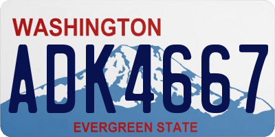 WA license plate ADK4667