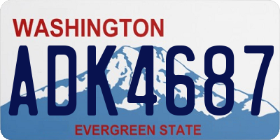 WA license plate ADK4687