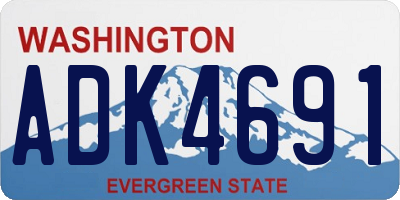 WA license plate ADK4691