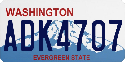 WA license plate ADK4707