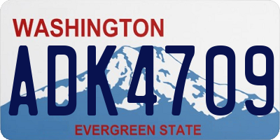 WA license plate ADK4709