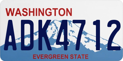 WA license plate ADK4712