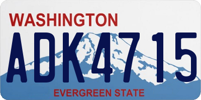 WA license plate ADK4715