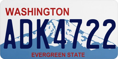 WA license plate ADK4722