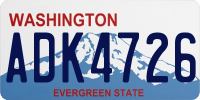 WA license plate ADK4726