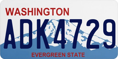 WA license plate ADK4729