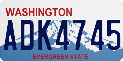 WA license plate ADK4745