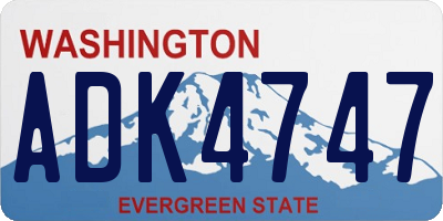 WA license plate ADK4747