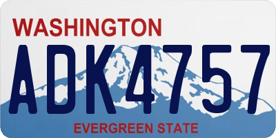 WA license plate ADK4757