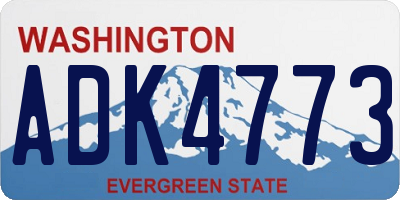 WA license plate ADK4773